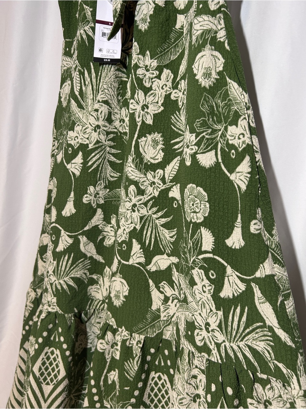 Sofia Vergara Green Tropical Floral Tie Front Maxi Dress Small NWT - Picture 5 of 10
